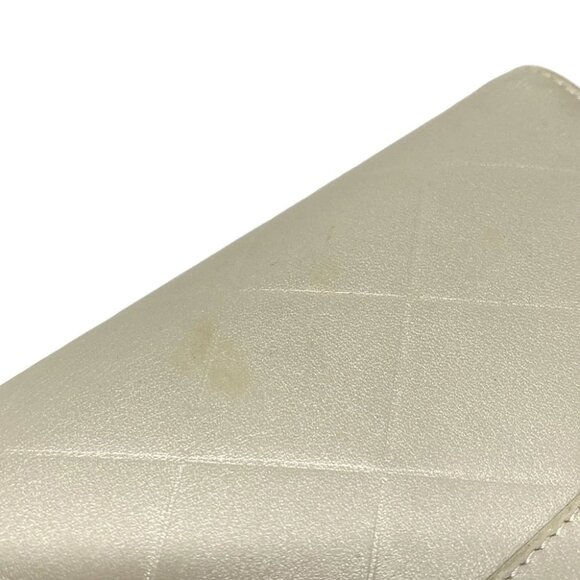 CHANEL - Gray Leather Long Wallet - Picture 6 of 13